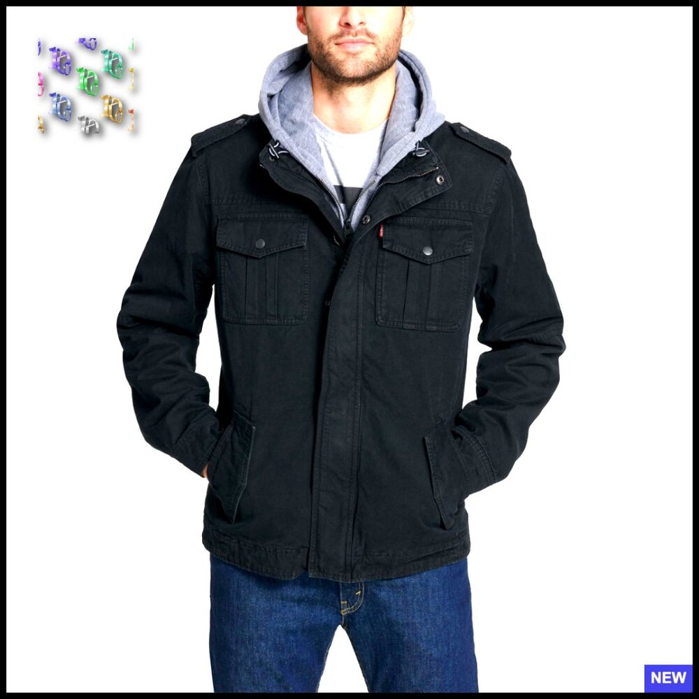 Military Style Cotton Jacket Hooded Sherpa Lined Versatile Winter Coat